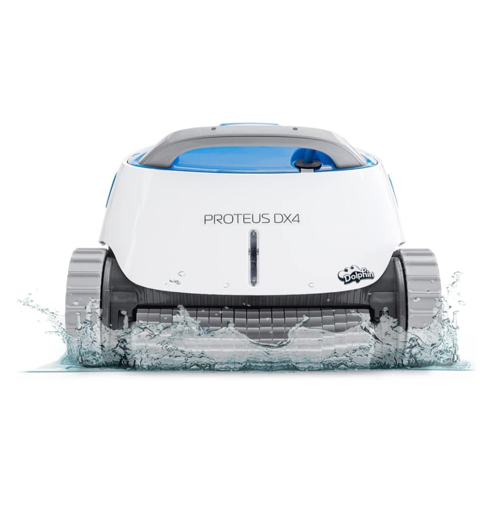 Dolphin Proteus DX4 Automatic Robotic Pool Vacuum Cleaner, Wall Climbing, Waterline Scrubber Brush, Ideal for In-Ground Pool up to 50 FT in Length