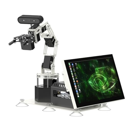 Yahboom 6DOF Program Robotic Arm Kit 3D Adaptive Gripping, 3D Automatic Recognition for Mechanical Engineers Python (Ultimate-Nano 4GB) Ultimate-Nano 4GB