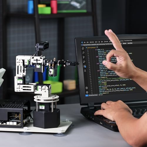 Yahboom 6DOF Program Robotic Arm Kit 3D Adaptive Gripping, 3D Automatic Recognition for Mechanical Engineers Python (Ultimate-Nano 4GB)