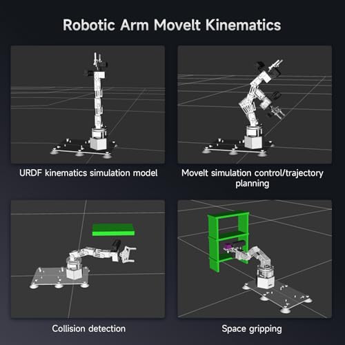 Yahboom 6DOF Program Robotic Arm Kit 3D Adaptive Gripping, 3D Automatic Recognition for Mechanical Engineers Python (Ultimate-Nano 4GB)