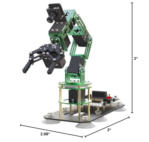 Yahboom Robot Arm Kit 6DOF for Jetson Nano 4GB AI Programmable Electronic DIY Robot Hand Building with Camera for Adults ROS (Nano-DOFBOT Without Nano)