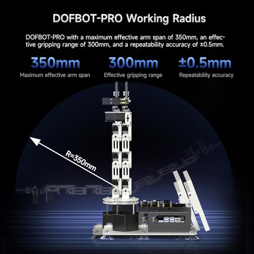 Yahboom 6DOF Program Robotic Arm Kit 3D Adaptive Gripping, 3D Automatic Recognition for Mechanical Engineers Python (Ultimate-Nano 4GB)