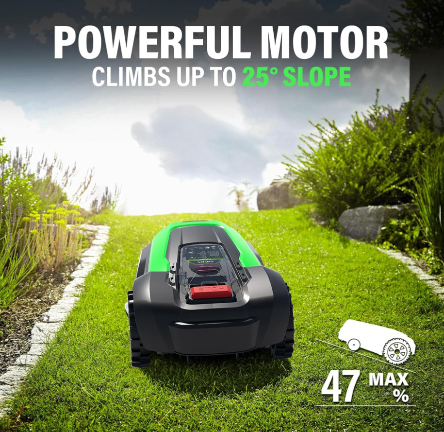 SOYUS Robot Lawn Mower, Automatic Robot Mower APP Controlled with Schedule, Self-Charging, Bluetooth/Wi-Fi Connected Robotic Lawn Mowers, Covers up to 1/3 Acre (15069 sq ft)