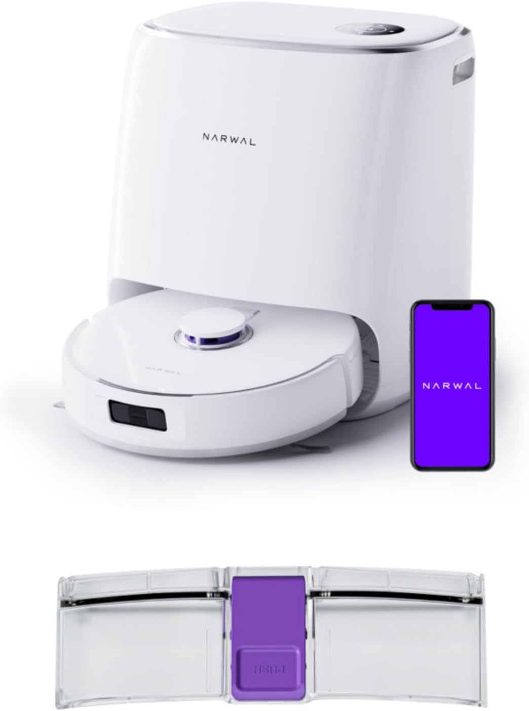 NARWAL Freo X Ultra Robot Vacuum and Mop with Dust Bin. 8200 Pa, Auto Mop Drying/Washing, Zero-Tangling, DirtSense™, All-in-One Base Station, Self-Contained Dust Processing