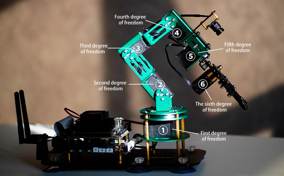 Yahboom Robot Arm Kit 6DOF for Jetson Nano 4GB AI Programmable Electronic DIY Robot Hand Building with Camera for Adults ROS (Nano-DOFBOT Without Nano)