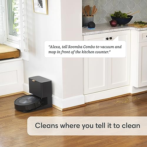 iRobot Roomba Combo j5 Robot - 2-in-1 Vacuum with Optional Mopping, Identifies & Avoids Obstacles Like Pet Waste & Cords, Clean by Room with Smart Mapping, Works with Alexa, Ideal for Pet Hair