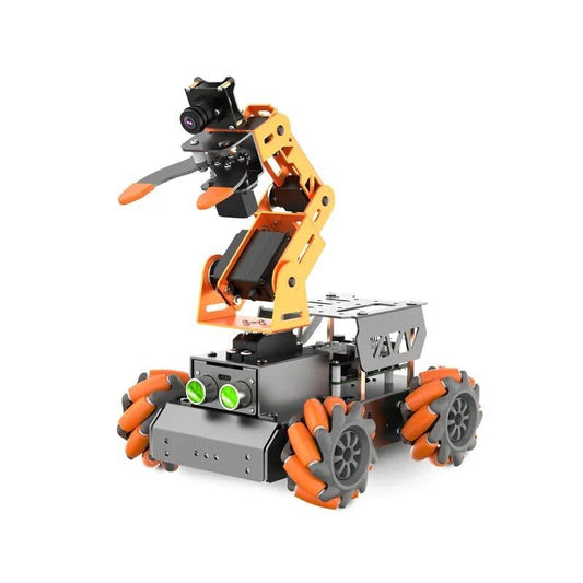 Smart Robot Car with Mecanum Wheels and AI Technology – Equipped with Versatile Robotic Arm, 7.3*6.4*13.66 inches, Black, Orange Default Title