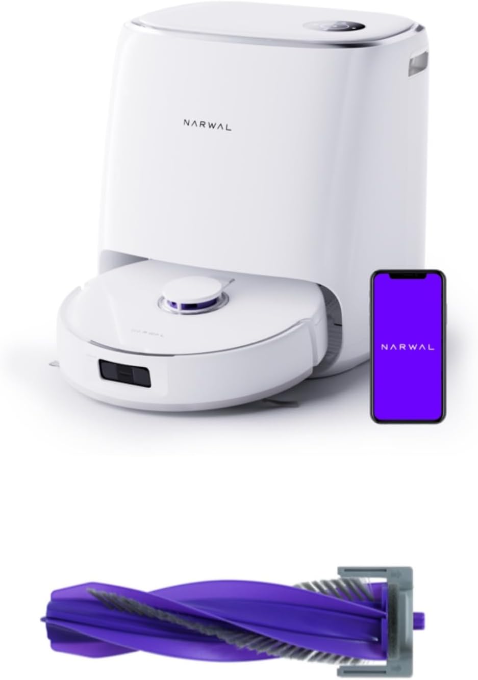 NARWAL Freo X Ultra Robot Vacuum and Mop with Zero-tangling Floating Brush. 8200 Pa, Auto Mop Drying/Washing, Zero-Tangling, DirtSense™, All-in-One Base Station, Self-Contained Dust Processing