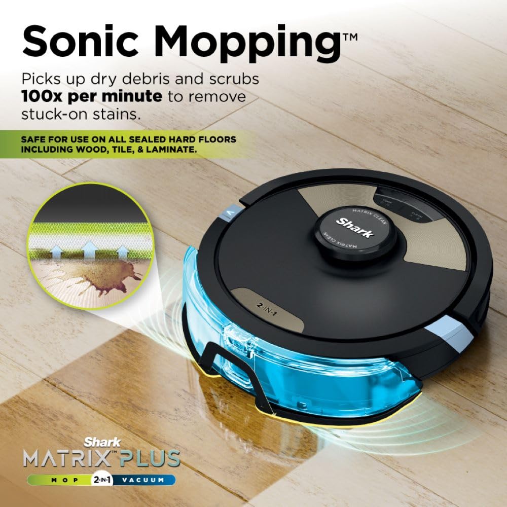 Shark AV2501S AI Ultra Robot Vacuum, with Matrix Clean, Home Mapping, 30-Day Capacity HEPA Bagless Self Empty Base, Perfect for Pet Hair, Wifi, Dark Grey