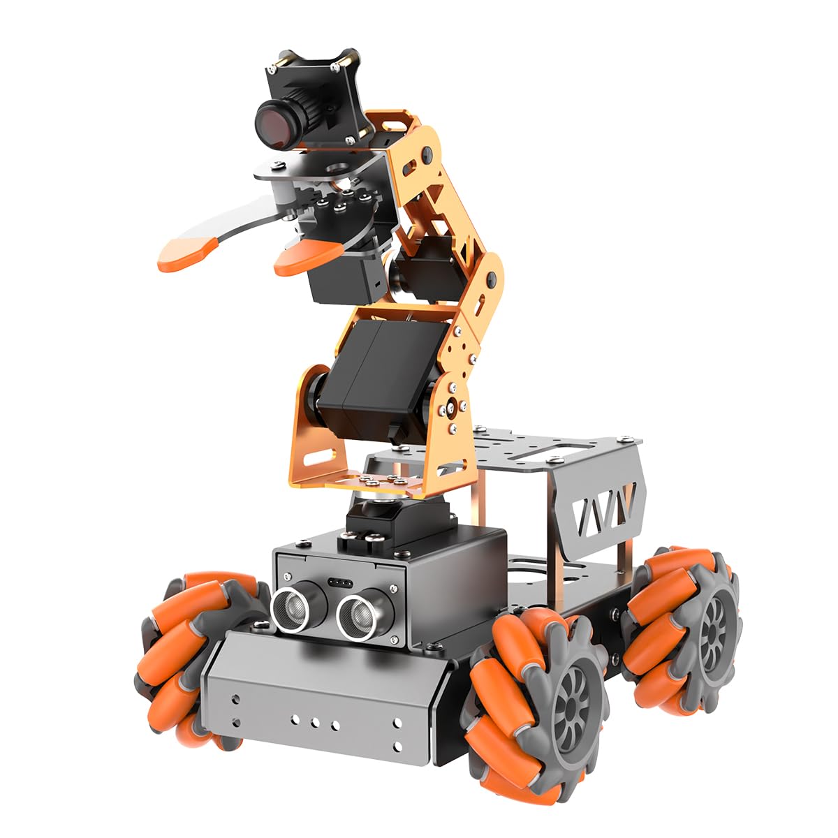 HIWONDER 5DOF AI Vision Robotic Arm Raspberry Pi 5 Smart Robot Arm Mecanum Wheel Chassis Robot Car Kit(Without RPi Board) Without RPi 5(Include Battery)