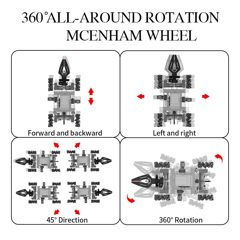 Robot Arm Building Toys, Flexible Remote Control Robotic Arm with 360° Gripper and Wheels, STEM Educational Birthday Gifts Ideas for Kids Adults, 103Pcs Robot Arm Kit (with Gift)