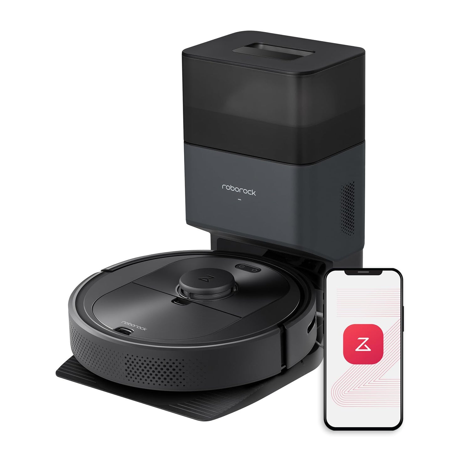 Roborock Q5 Max+ Robot Vacuum With Self-empty Dock, Upgraded From Q5+, 5500 Pa Suction, Duoroller Brush, Hands-free Cleaning For Up To 7 Weeks, Precisense Lidar Navigation, App & Voice Control