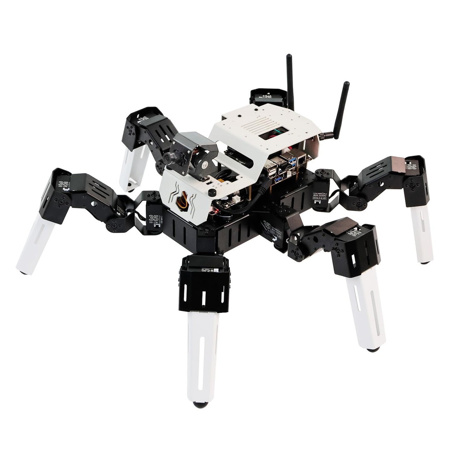 Yahboom Programmable DIY AI Hexapod Robotic MUTO S2 for NVIDIA Jetson Nano 18DOF Spider Robots ROS Electronics Projects (MUTO S2 with Jetson Nano) Muto S2 with Raspberry Pi 5-4G