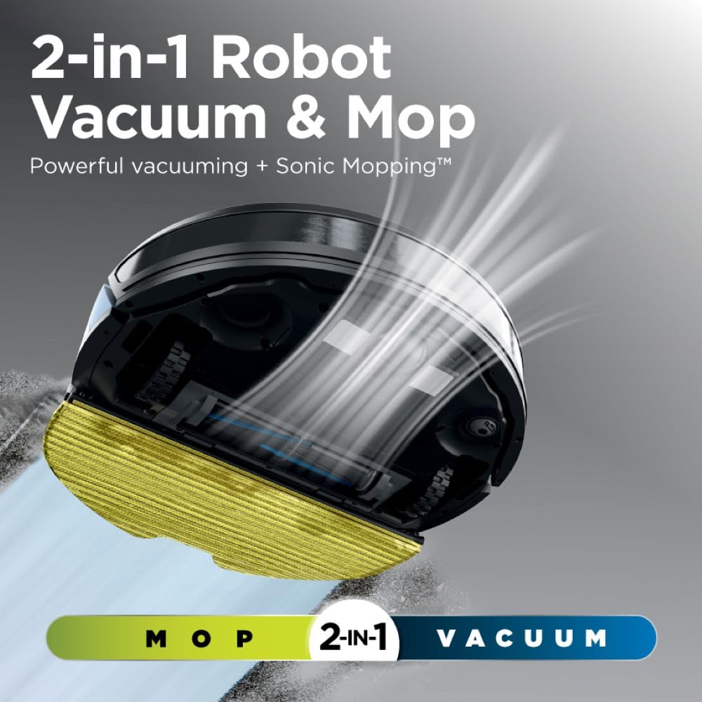 Shark AV2501S AI Ultra Robot Vacuum, with Matrix Clean, Home Mapping, 30-Day Capacity HEPA Bagless Self Empty Base, Perfect for Pet Hair, Wifi, Dark Grey