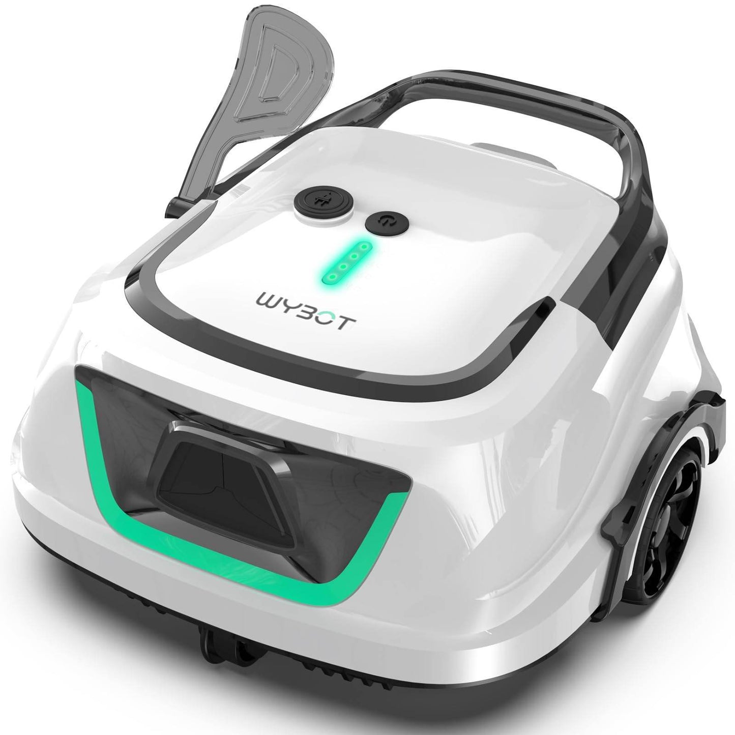 (2024 New) WYBOT A1 Cordless Pool Vacuum with Double Filters, Robotic Pool Cleaner Last 120 Mins, 2.5H Fast Charging, LED Indicators, Ideal for Above Ground Flat-Bottom Pools White Green