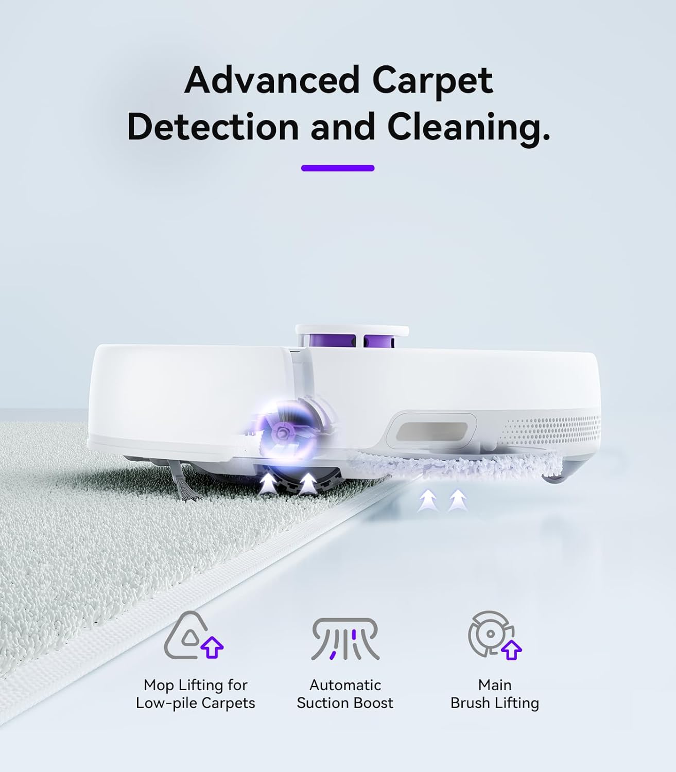 NARWAL Robot Mop and Vacuum Combo with Dirt Sense, Freo Mode, Auto Feed, Arcuate-Route, Intelligent Heat Drying, LCD Touch Display, Super Low Noise, Child Lock, White