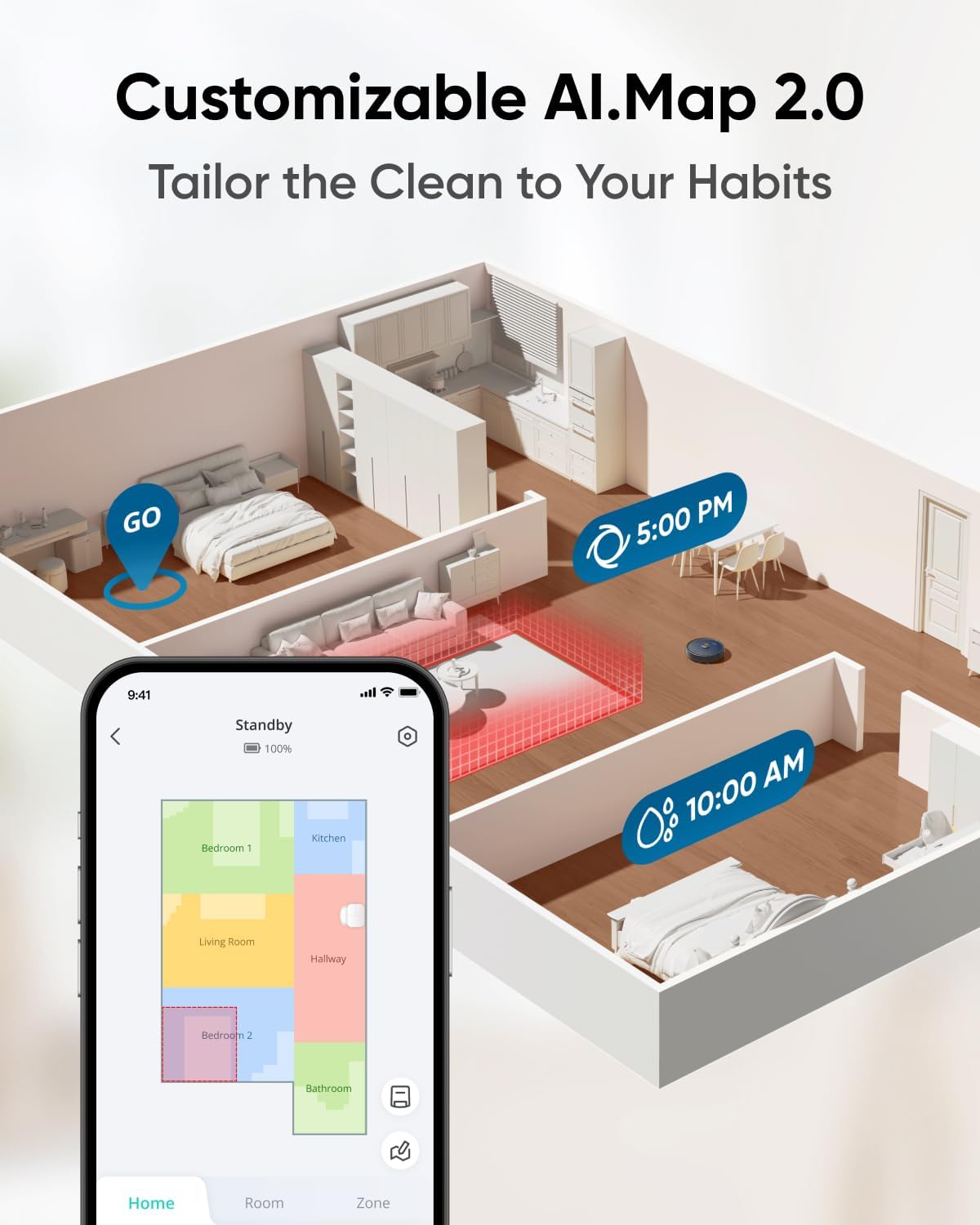 eufy X10 Pro Omni Robot Vacuum and Mop Combo, 8,000 Pa Suction, Dual Mops with 12 mm Auto-Lift and Carpet Detection, AI Obstacle Avoidance, Auto Mop Washing, Auto Drying, Self-Emptying, Self-Refilling