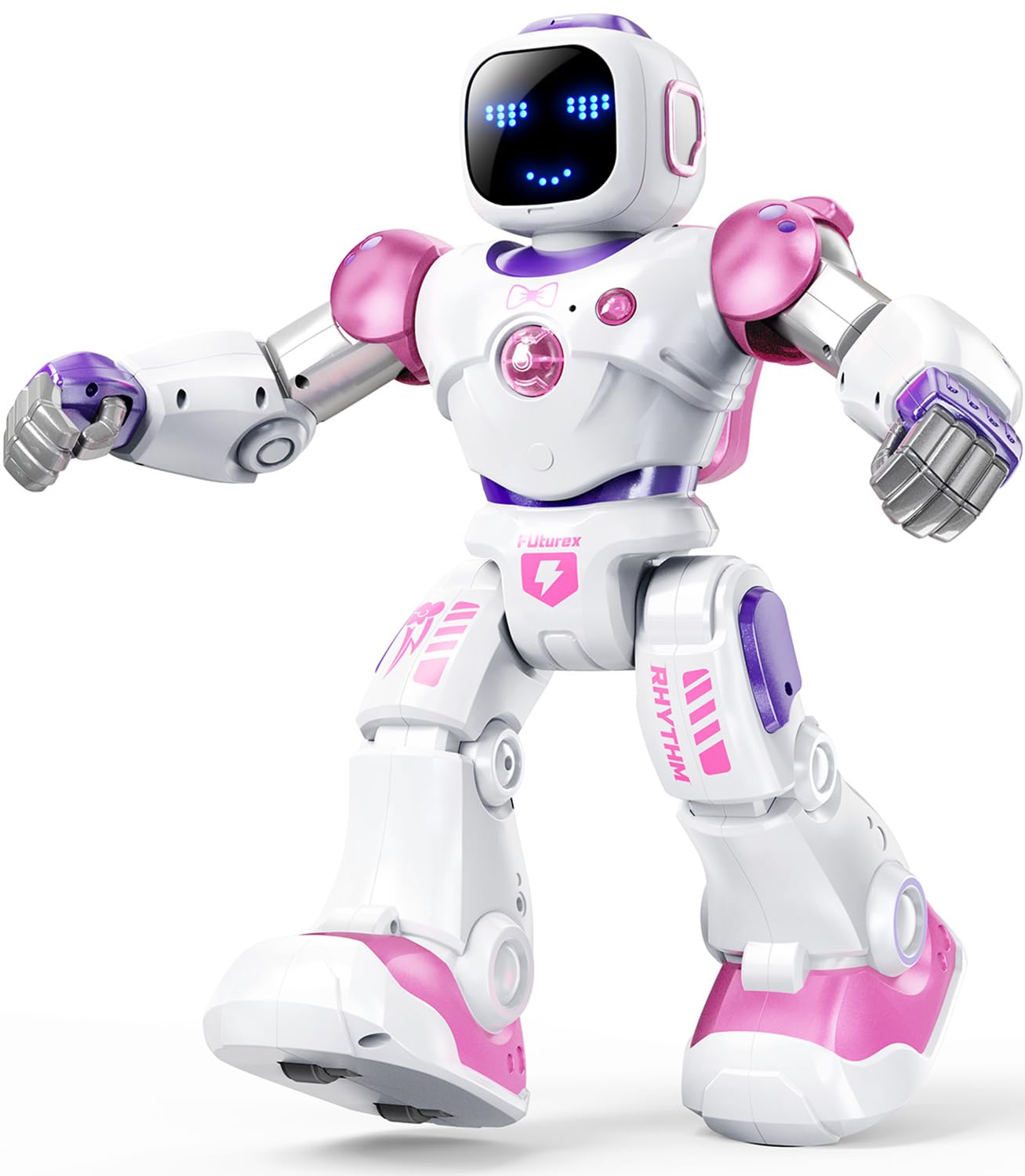 Ruko 1088 Smart Robots for Kids, Large Programmable Interactive RC Robot with Voice Control, APP Control, Present for 4 5 6 7 8 9 Years Old Kids Boys and Girls Pink