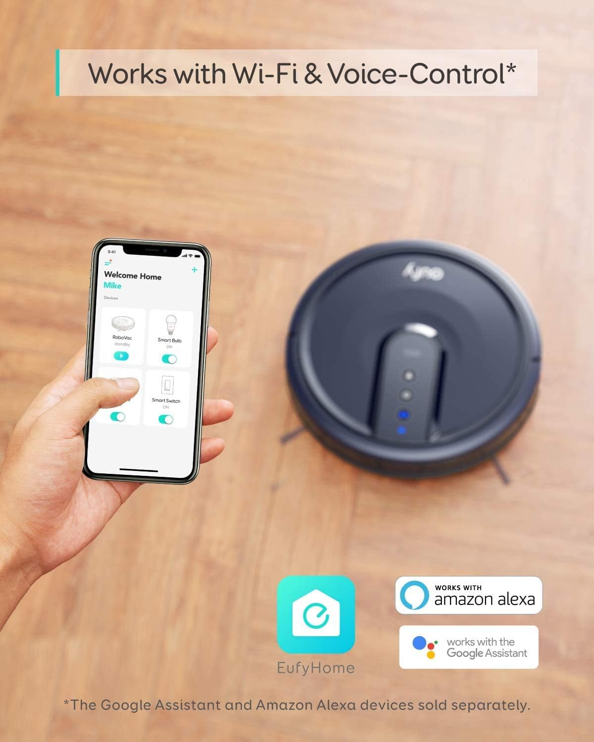 eufy RoboVac 25C Robot Vacuum With Wi-Fi, 1500Pa Suction, Voice Control, Ultra-Thin 2.85" Design and Easy To Clean (Renewed)