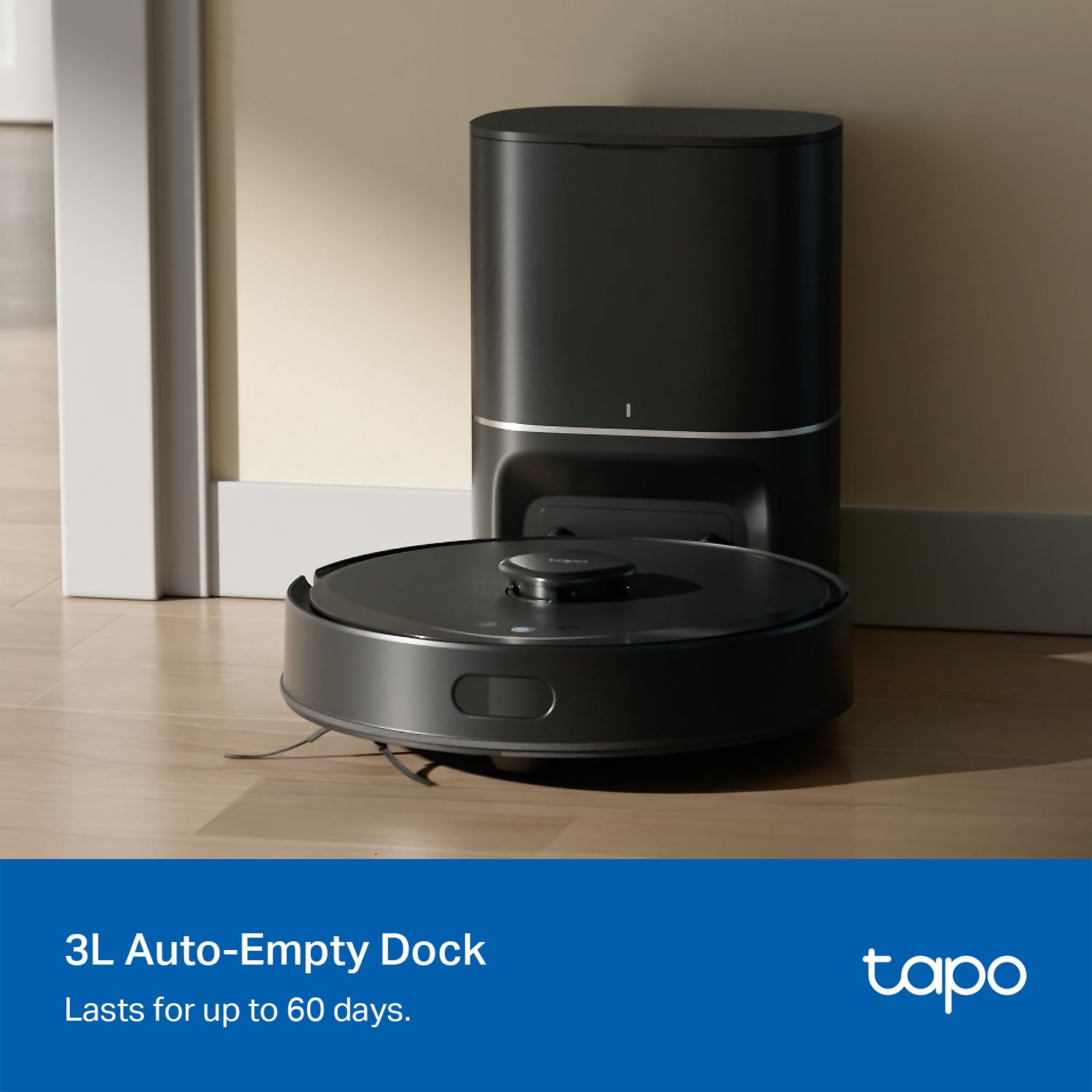 Tapo LiDAR Smart Navigation Robot Vacuum and Mop with Self-Emptying Dock, 5300Pa Max, 97%+ Dust Pickup Rate, Customizable Cleaning, Self-Charging, Compatible with Alexa & Google Home, RV30 Max Plus