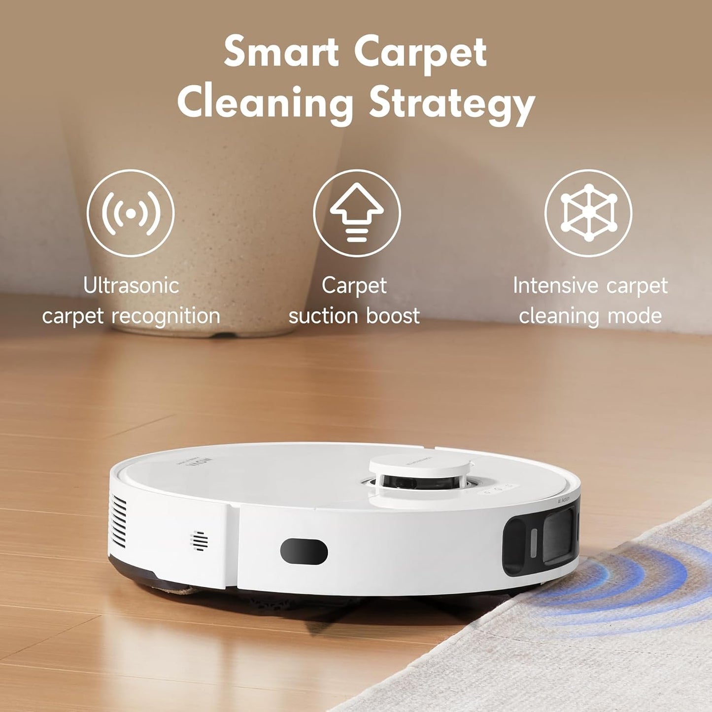 Mova S20 Ultra Robot Vacuum and Mop Combo with Dual Roller Brush, 8300Pa Suction, 140℉ Hot Water Mop Self-Washing & Drying, Mop Auto-Lift for Carpet, Self-Empty, Self-Refilling, Voice & App Control