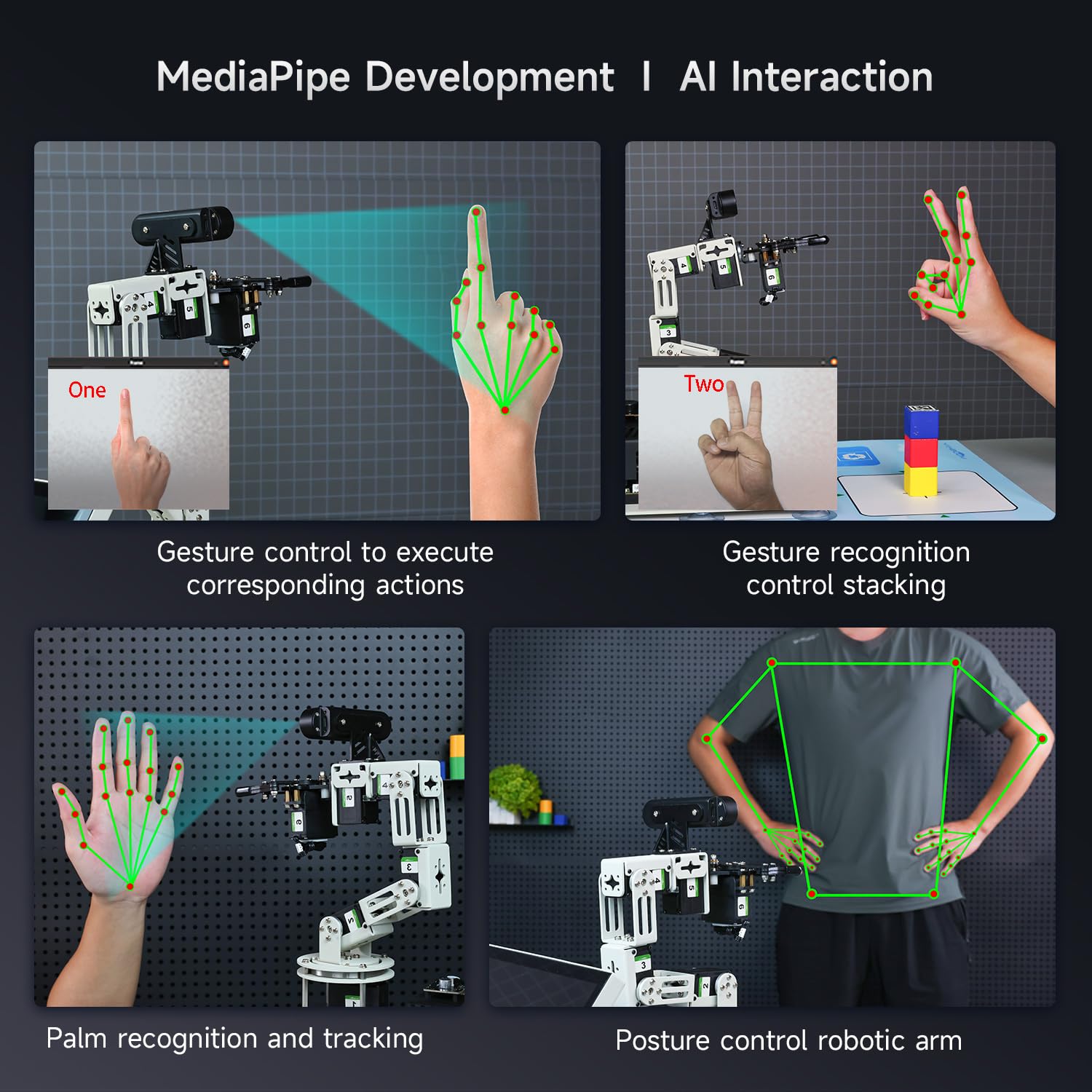 Yahboom 6DOF Program Robotic Arm Kit 3D Adaptive Gripping, 3D Automatic Recognition for Mechanical Engineers Python (Ultimate-Nano 4GB)