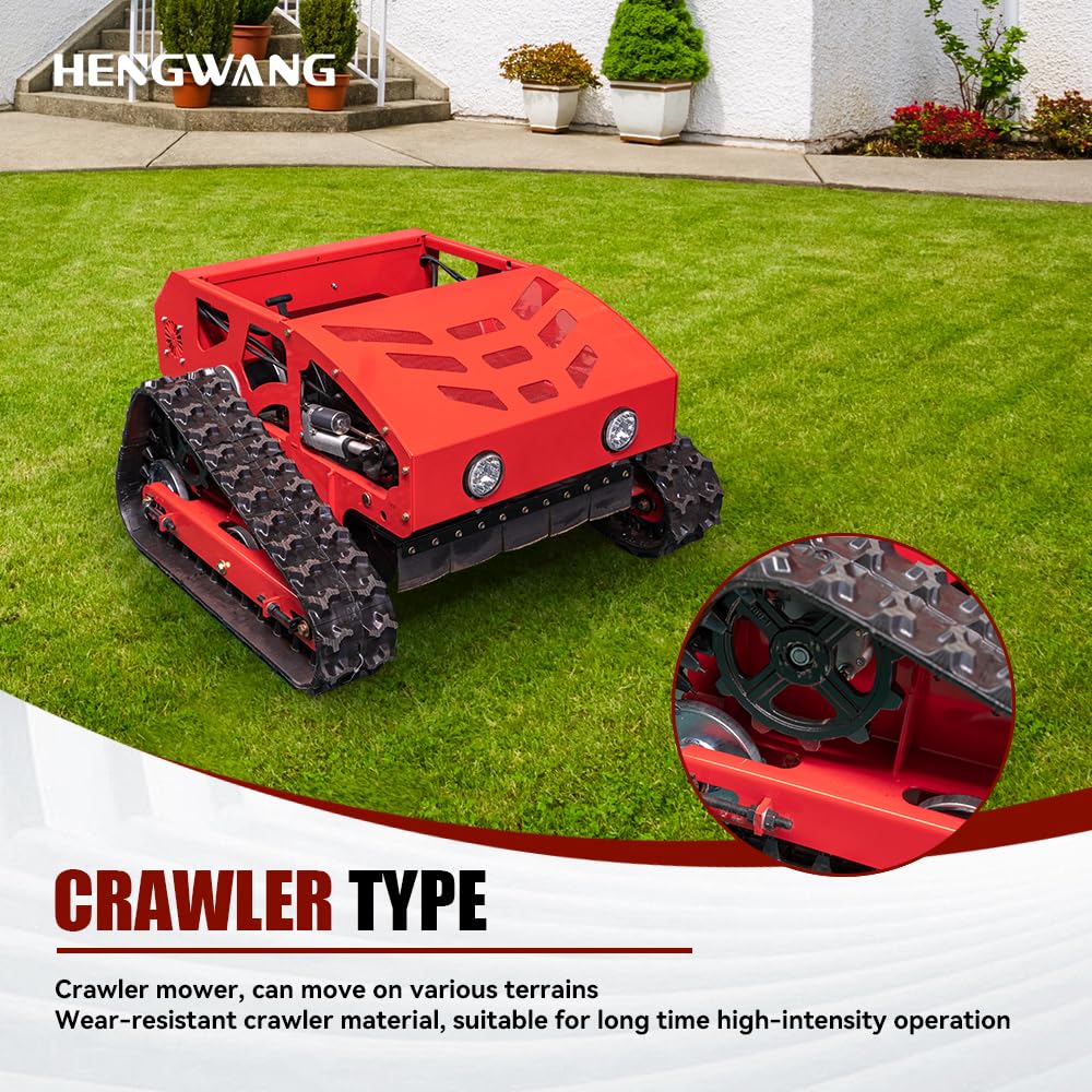 Remote Control Snow Removal and Lawn Mower Electric Start 45°Climbing Crawler Anti-Skid Snow Removal Machine All-Terrain Lawn Mower and Snow Removal Machine (HW-224 Snow)