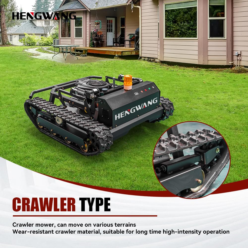 Remote Control Snow Removal and Lawn Mower Electric Start 45°Climbing Crawler Anti-Skid Snow Removal Machine All-Terrain Lawn Mower and Snow Removal Machine (HW-224 Snow)