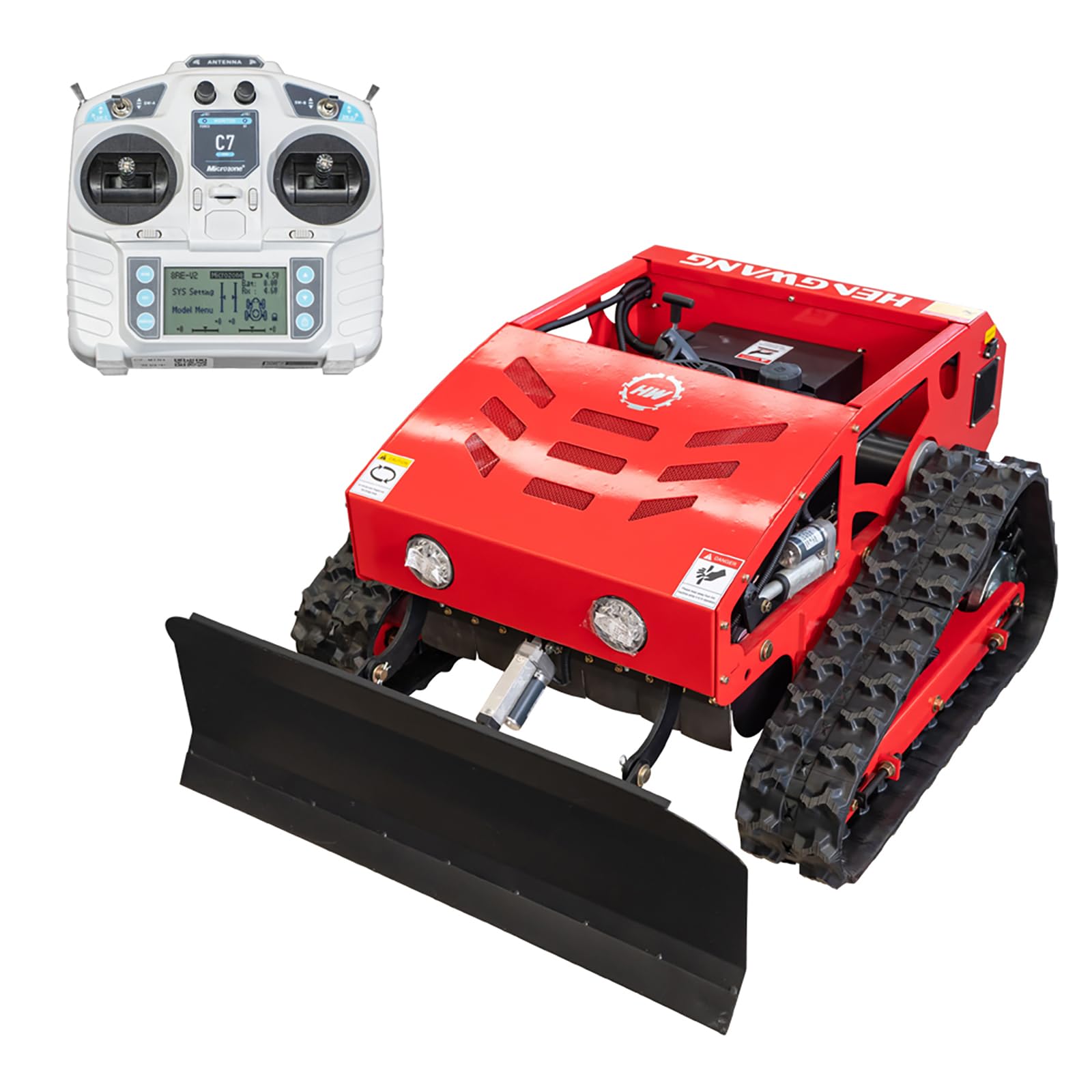 Remote Control Snow Removal and Lawn Mower Electric Start 45°Climbing Crawler Anti-Skid Snow Removal Machine All-Terrain Lawn Mower and Snow Removal Machine (HW-224 Snow) HW 224 SNOW