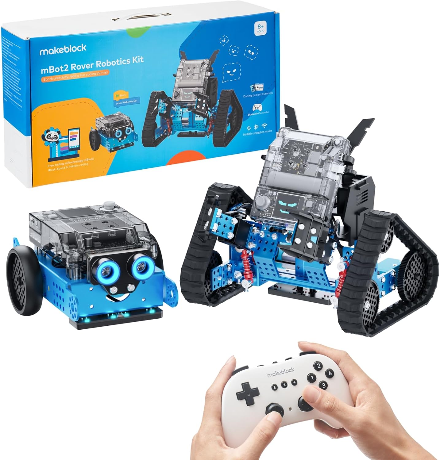 Makeblock mBot2 Rover Robotics Kit, Interactive Emo Robot for Coding Learning and Outdoor Play, Remote Control Coding Robot for Kids 8-12 and up, STEM Educational Building Toys Gifts for Kids Default Title