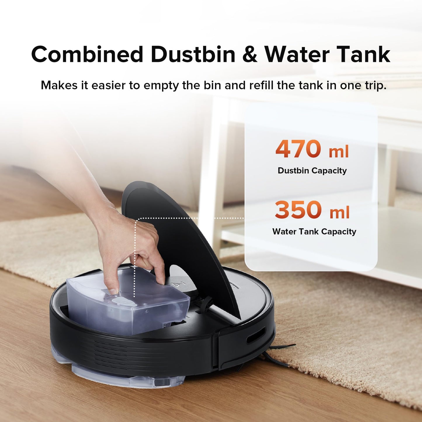 roborock Q7 Max Robot Vacuum and Mop, 30-Level Adjustable Water Flow, 4200Pa Suction, PreciSense LiDAR Navigation, No-Go & No-Mop Zones, 3D Mapping, App & Voice Control, Ideal for Pet Hair