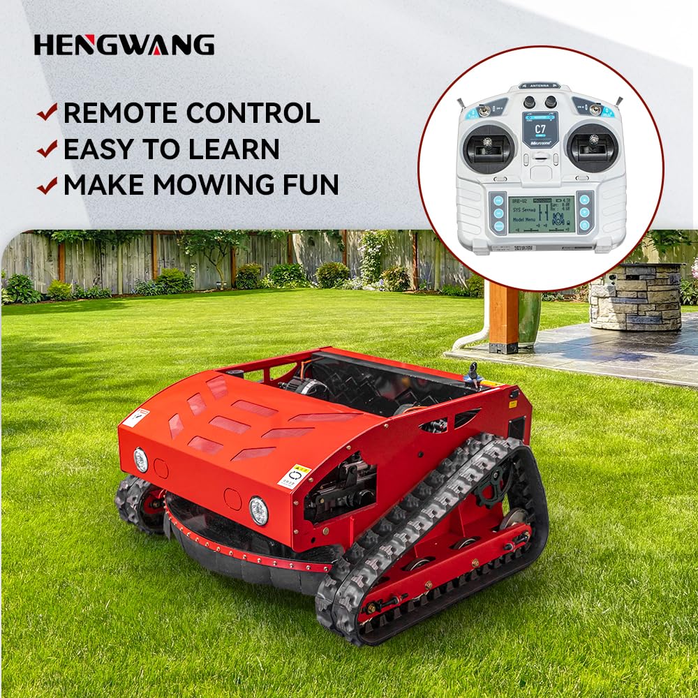 Remote Control Snow Removal and Lawn Mower Electric Start 45°Climbing Crawler Anti-Skid Snow Removal Machine All-Terrain Lawn Mower and Snow Removal Machine (HW-224 Snow)