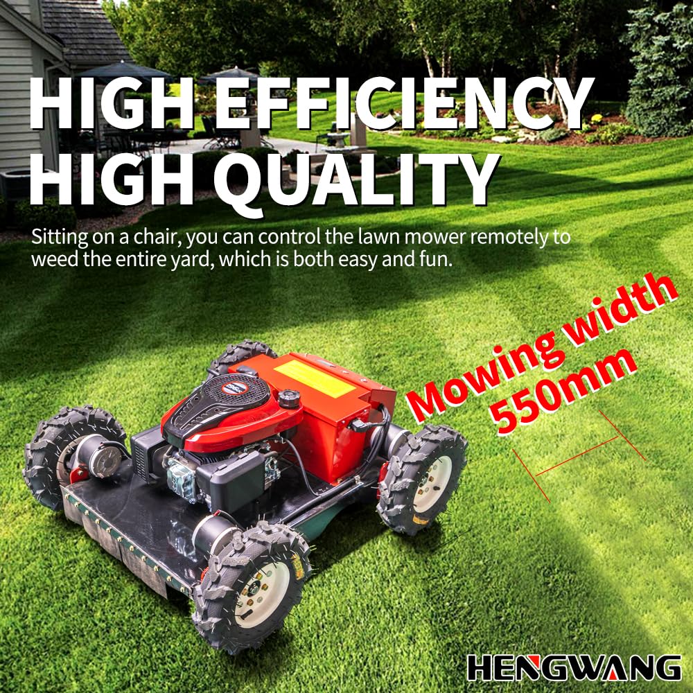 Remote Control Snow Removal and Lawn Mower Electric Start 45°Climbing Crawler Anti-Skid Snow Removal Machine All-Terrain Lawn Mower and Snow Removal Machine (HW-224 Snow)