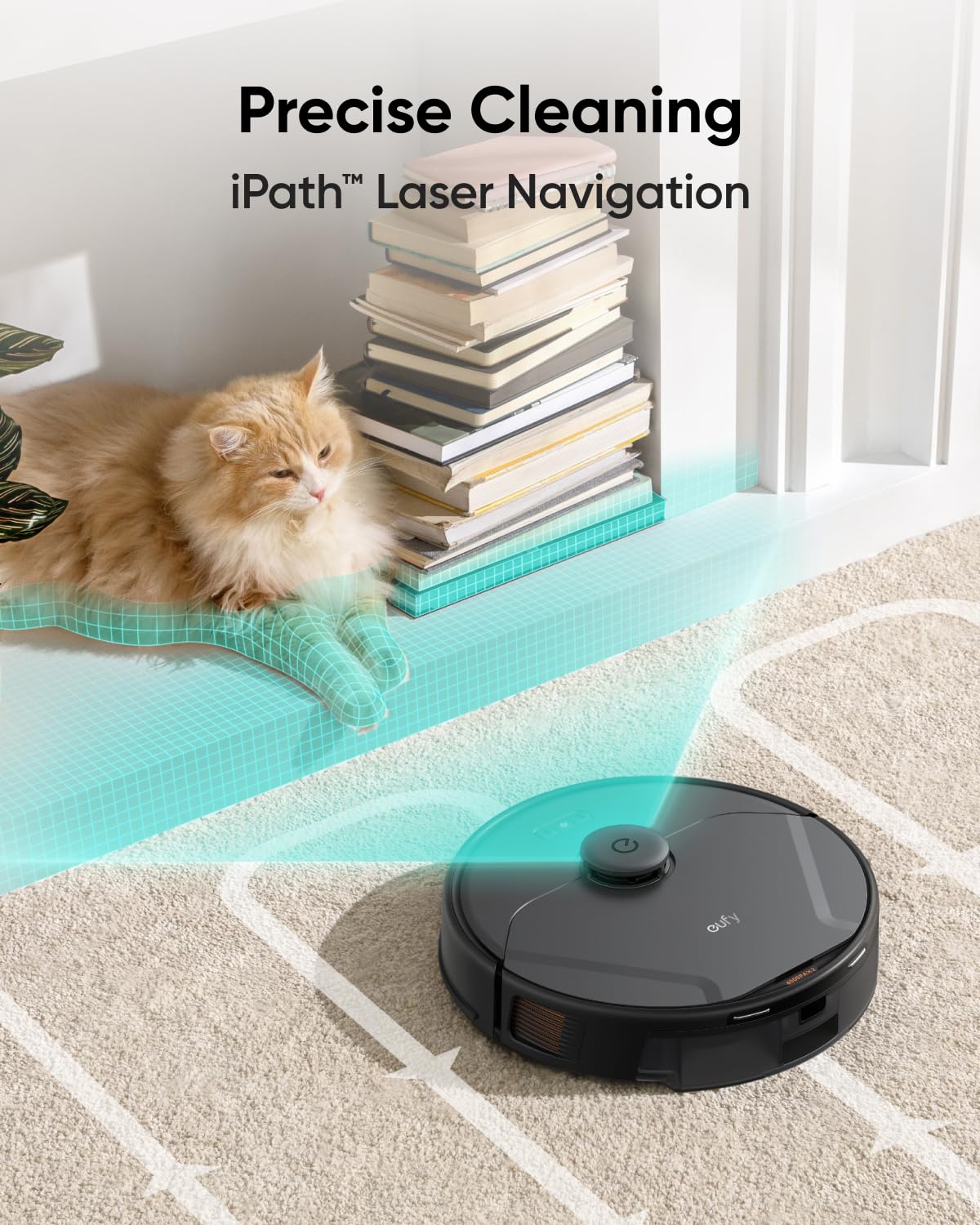 eufy X8 Pro Robot Vacuum Self-Empty Station, Twin-Turbine 2X 4,000 Pa Suction, 45 Days Hands-Free Cleaning iPath Laser, Pet Hair Deep Clean on Carpet, Smart Cleaner for Home with Pets