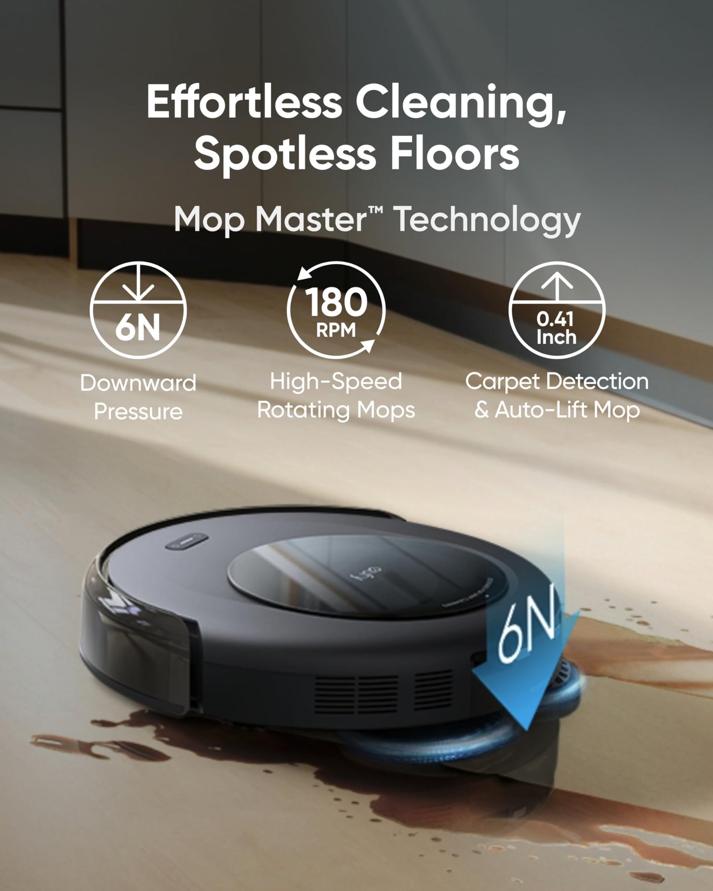 eufy Robot Vacuum Omni C20, Robot Vacuum and Mop Combo, Self Emptying, Auto Mop Washing and Auto Drying for hands-free cleaning, 3.35-Inch Ultra-Slim Body, 7000 Pa Powerful Suction, All-in-One Station