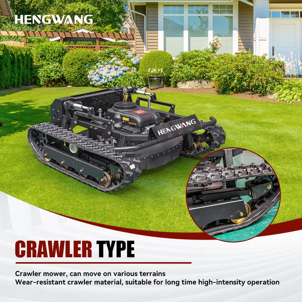 Remote Control Snow Removal and Lawn Mower Electric Start 45°Climbing Crawler Anti-Skid Snow Removal Machine All-Terrain Lawn Mower and Snow Removal Machine (HW-224 Snow)