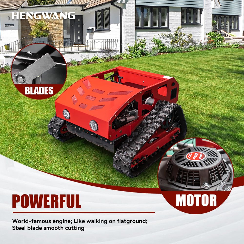 Remote Control Snow Removal and Lawn Mower Electric Start 45°Climbing Crawler Anti-Skid Snow Removal Machine All-Terrain Lawn Mower and Snow Removal Machine (HW-224 Snow)