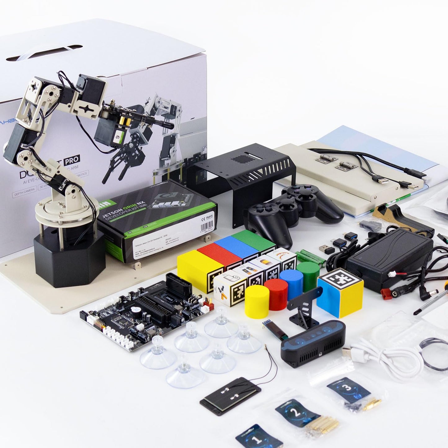 Yahboom 6DOF Program Robotic Arm Kit 3D Adaptive Gripping, 3D Automatic Recognition for Mechanical Engineers Python (Ultimate-Nano 4GB)