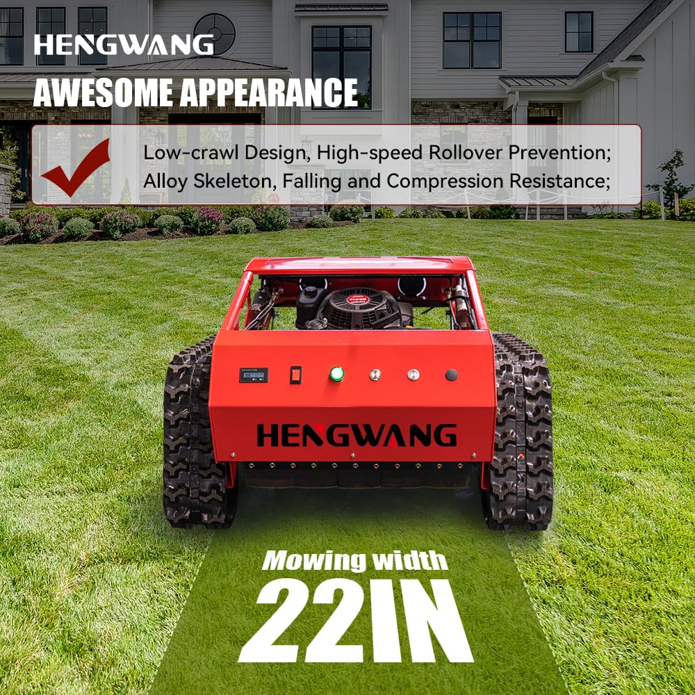 Remote Control Snow Removal and Lawn Mower Electric Start 45°Climbing Crawler Anti-Skid Snow Removal Machine All-Terrain Lawn Mower and Snow Removal Machine (HW-224 Snow)