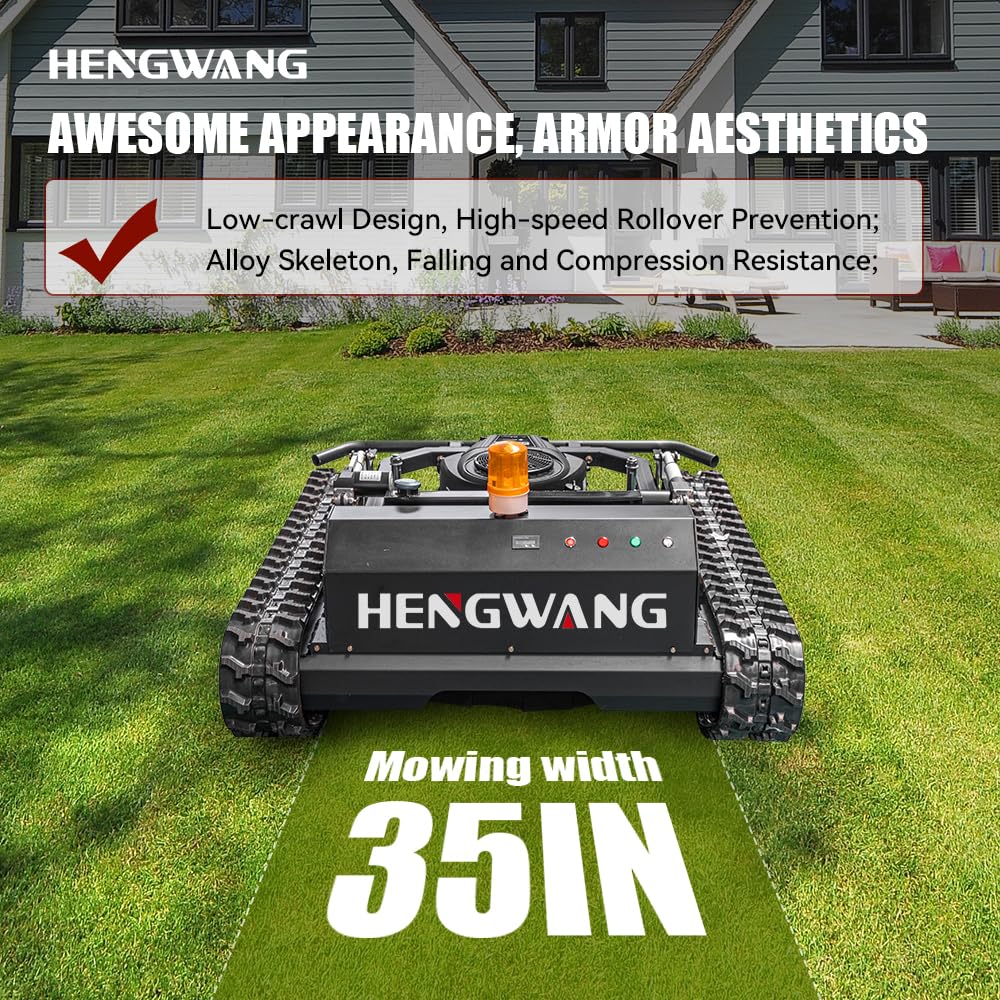 Remote Control Snow Removal and Lawn Mower Electric Start 45°Climbing Crawler Anti-Skid Snow Removal Machine All-Terrain Lawn Mower and Snow Removal Machine (HW-224 Snow)