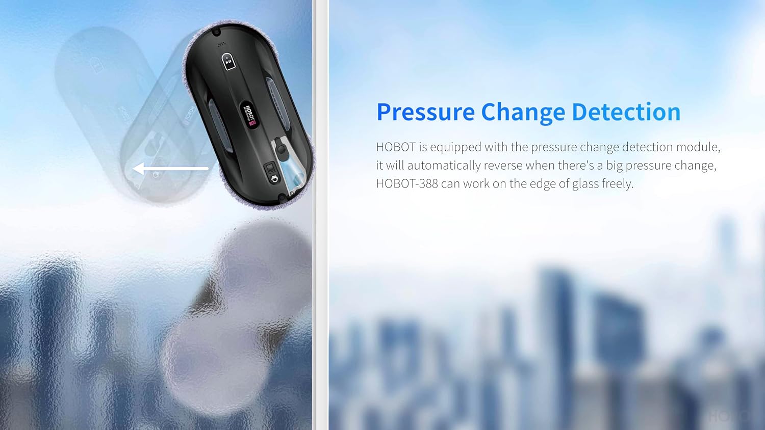 HOBOT-388 Window Glass Cleaning Automatic Smart Robot Cleaner with Ultrasonic Water Spray and Control via Smartphone or Remote