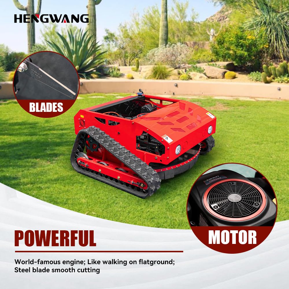 Remote Control Snow Removal and Lawn Mower Electric Start 45°Climbing Crawler Anti-Skid Snow Removal Machine All-Terrain Lawn Mower and Snow Removal Machine (HW-224 Snow)