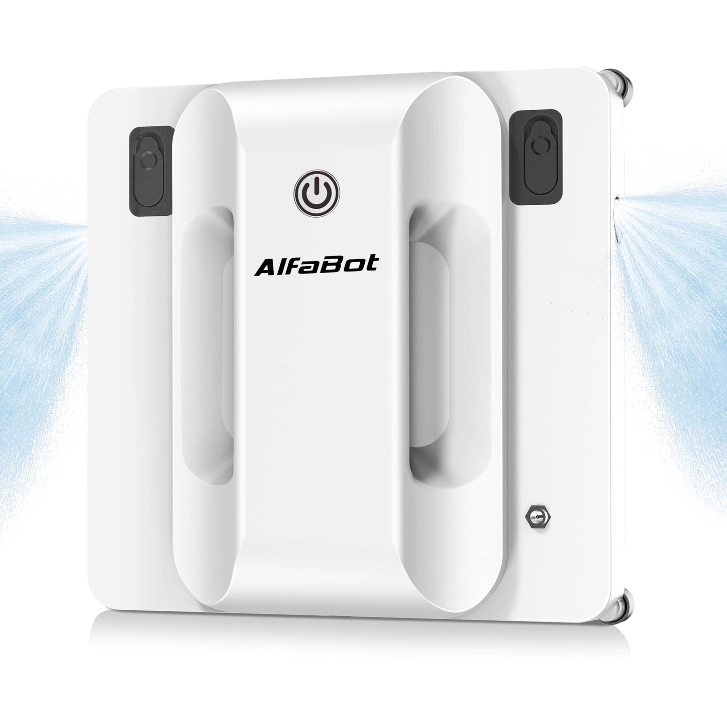 AlfaBot Window Cleaning Robot, Dual Water Spray,Intelligent Path Planning,2800Pa Suction Power, Wet/Dry Cleaning, Edge Detection Technology for High-Rise Window, Glass, Door, Mirror, Marble Wall White Small