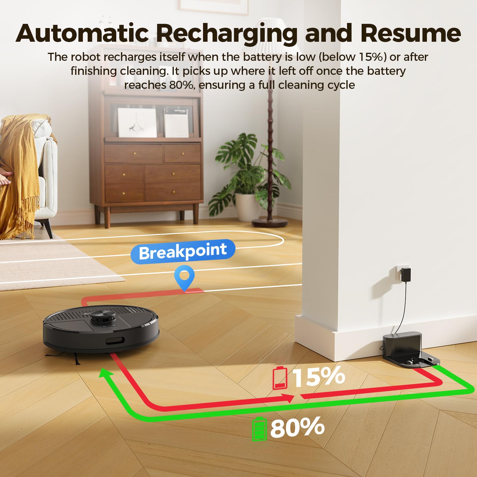 BPMIO Robot Vacuum and Mop Combo 4500Pa Max Suction with LiDAR Navigation Smart Mapping, 145 Min Runtime Customized Cleaning Schedule, Works with Alexa/WiFi/App, Great for Pet Hair, Carpet, Hard Floor