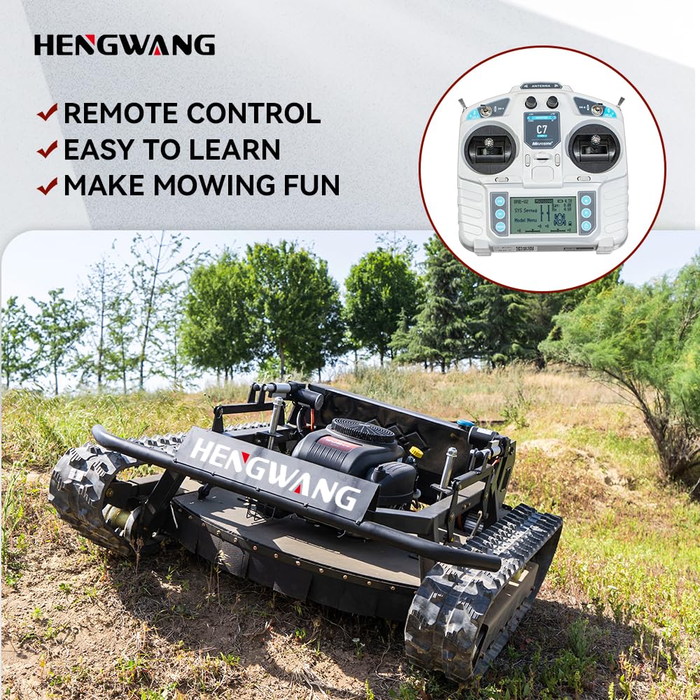 Remote Control Snow Removal and Lawn Mower Electric Start 45°Climbing Crawler Anti-Skid Snow Removal Machine All-Terrain Lawn Mower and Snow Removal Machine (HW-224 Snow)