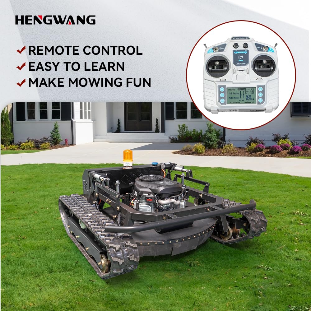 Remote Control Snow Removal and Lawn Mower Electric Start 45°Climbing Crawler Anti-Skid Snow Removal Machine All-Terrain Lawn Mower and Snow Removal Machine (HW-224 Snow)