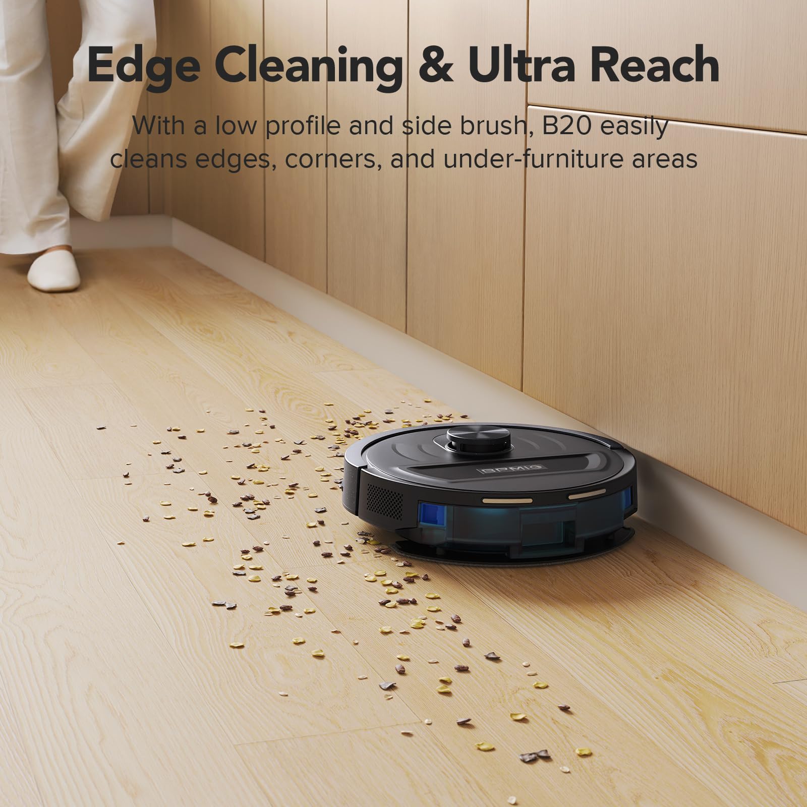 BPMIO Robot Vacuum and Mop Combo, 5500Pa Strong Suction, LiDAR Navigation with Smart Mapping, 120-Min Runtime, Custom Cleaning Schedule, Alexa & WiFi/App Compatible, Ideal for Pet Hair & Hard Floors