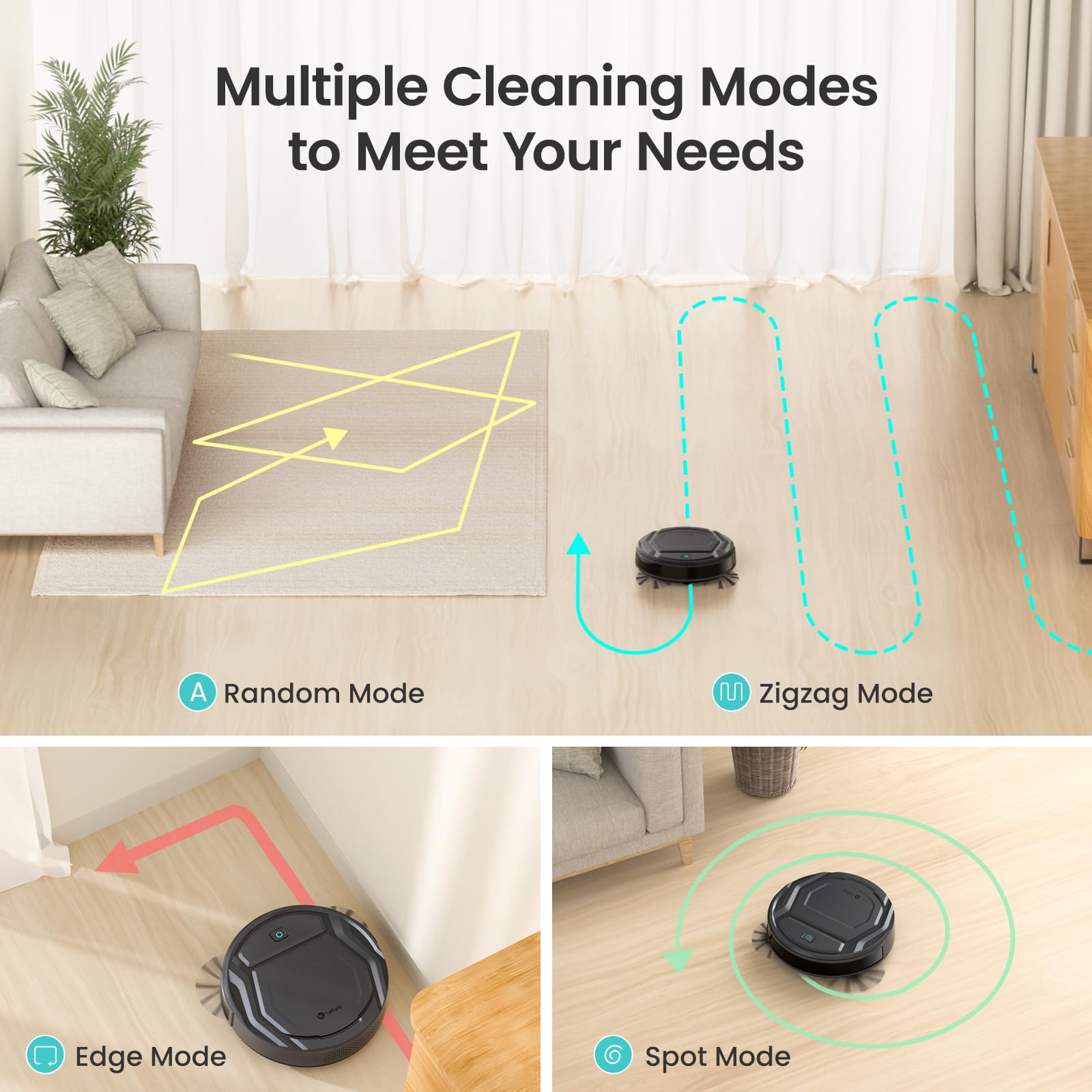 Lefant M210Pro Robot Vacuum Cleaner,Strong Suction,120 Mins Run Time,Wi-Fi Connected,Scheduled Cleaning,Compatible with Alexa,Slim Self-Charging Robotic Vacuum Cleaner for Home,Pet Hair,Hard Floors