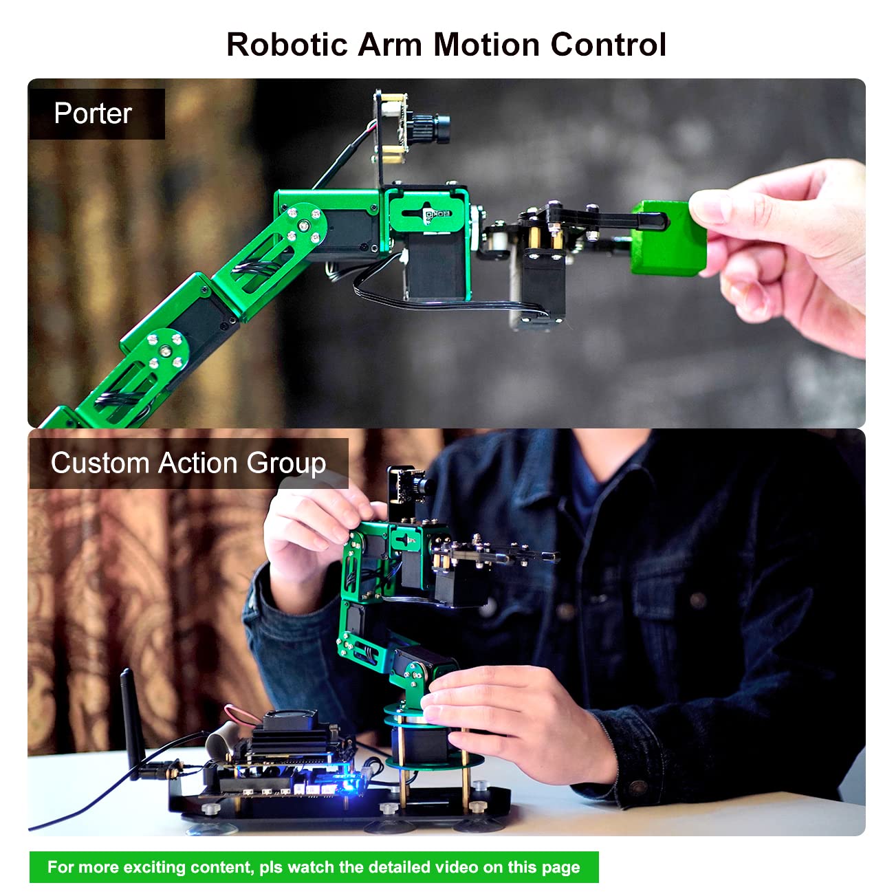 Yahboom Robot Arm Kit 6DOF for Jetson Nano 4GB AI Programmable Electronic DIY Robot Hand Building with Camera for Adults ROS (Nano-DOFBOT Without Nano)