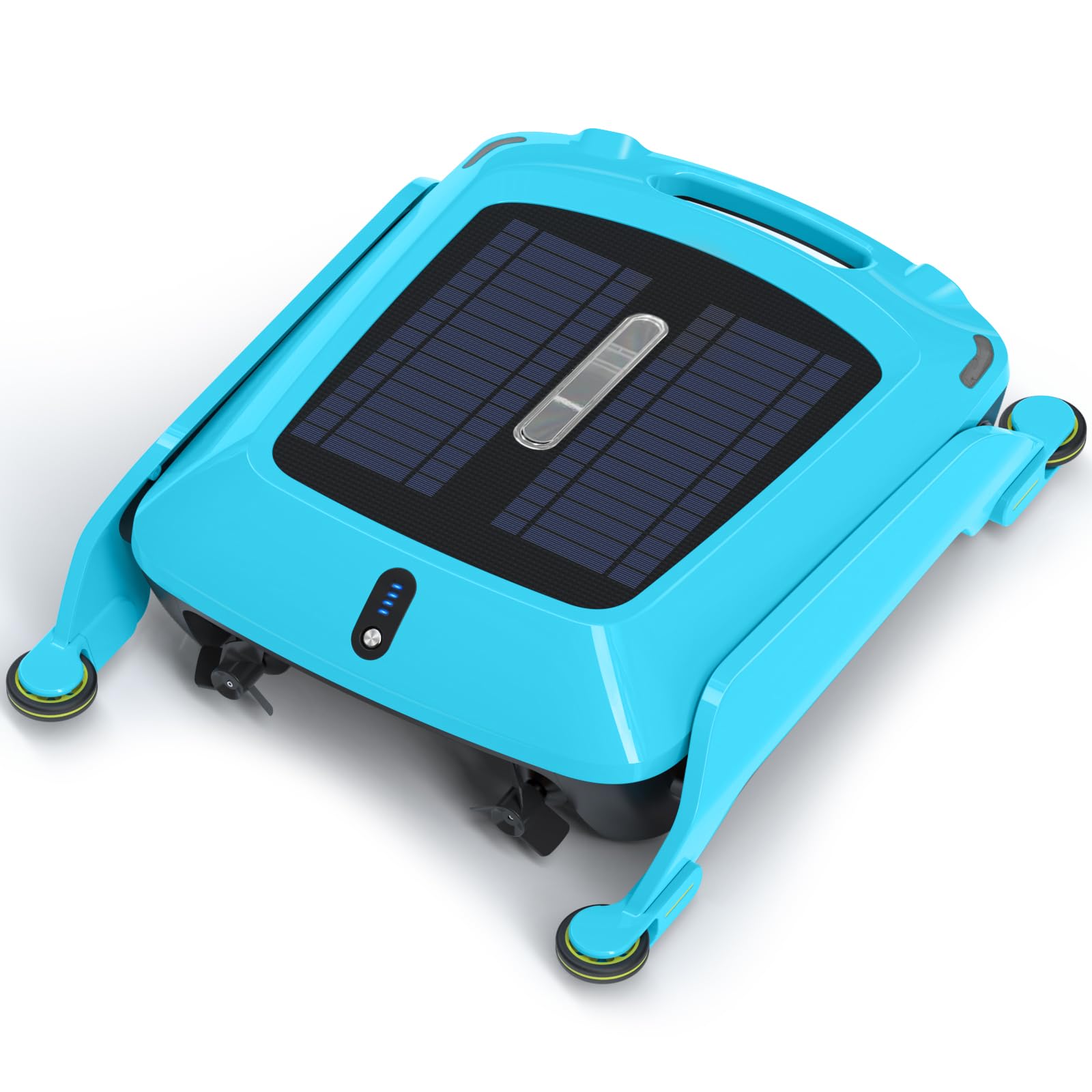 SMONET Solar Powered Automatic Robotic Pool Skimmer Cleaner with Dual Charging Options and Ultrasonic Radar Obstacle Avoidance Twin Salt Chlorine Tolerant Motors(Blue) Default Title